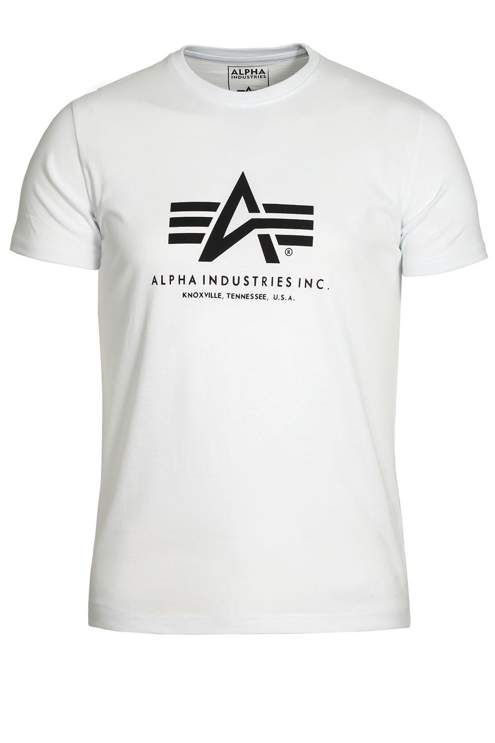 Alpha Industries Logo - Alpha Industries Basic White Cotton Logo T-Shirt | Shop Alpha T-Shirts