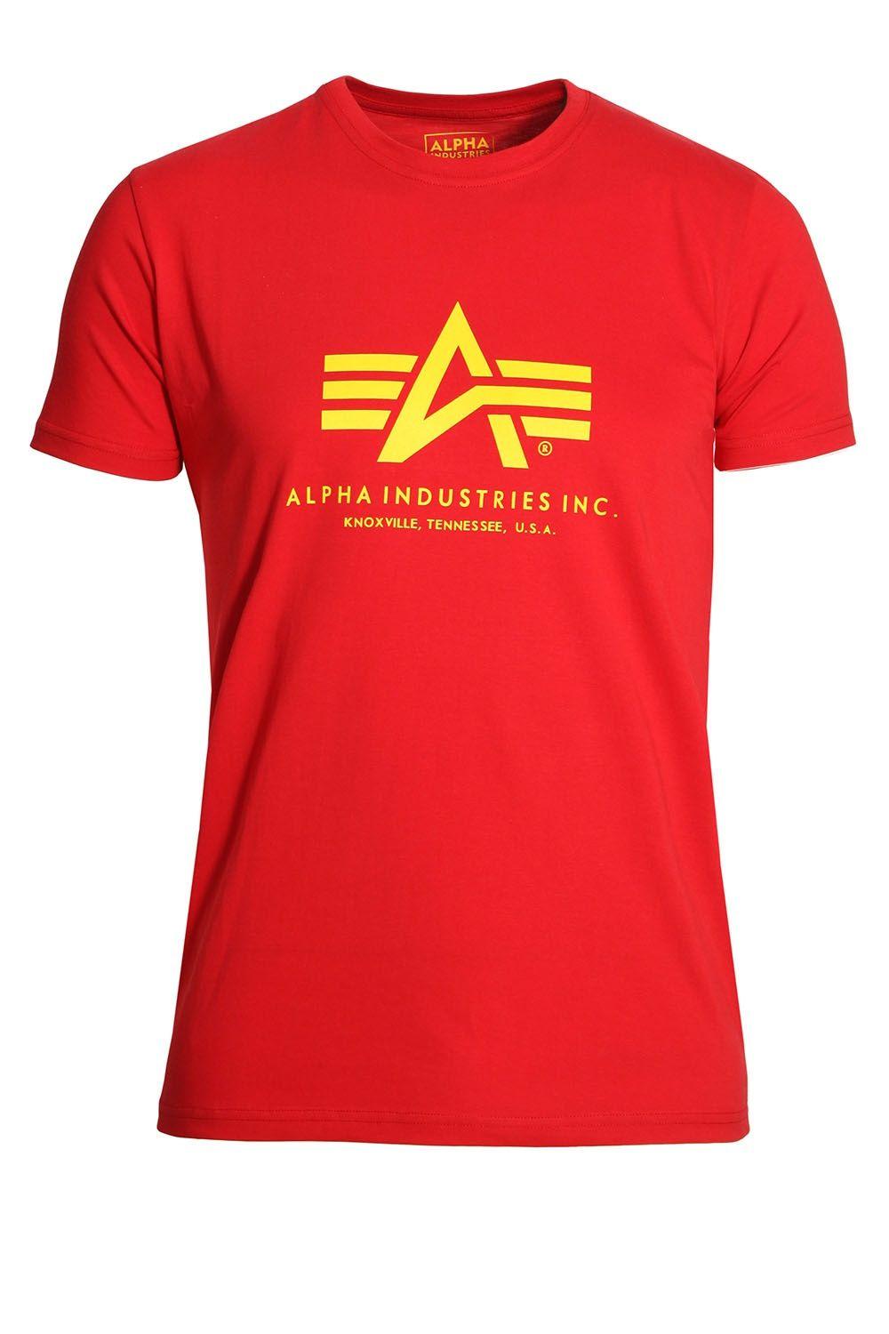 Alpha Industries Logo - Alpha Industries Basic Red Cotton Logo T Shirt. Shop Alpha T Shirts