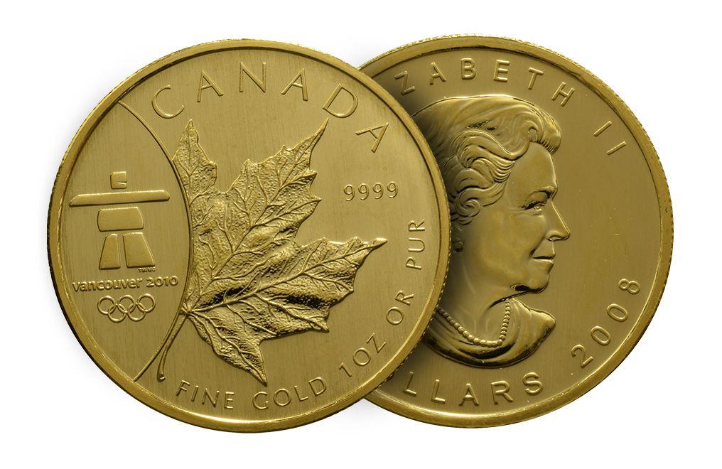Canada Maple Leaf Olympic Logo - Buy 2008 1 oz Gold Maple Leaf Olympic Edition Coin | Gold coins