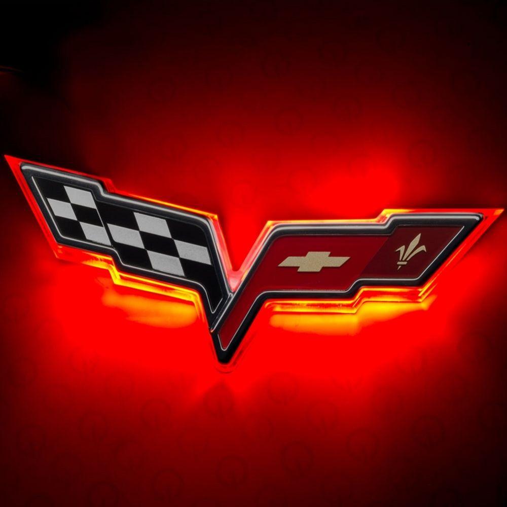 Corvette C6 Logo - C6 Corvette 2005 2013 LED Front / Rear Emblem Lighting Effects