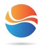 Orange and Blue Circle Logo - abstract orange and blue lines circles logo icon