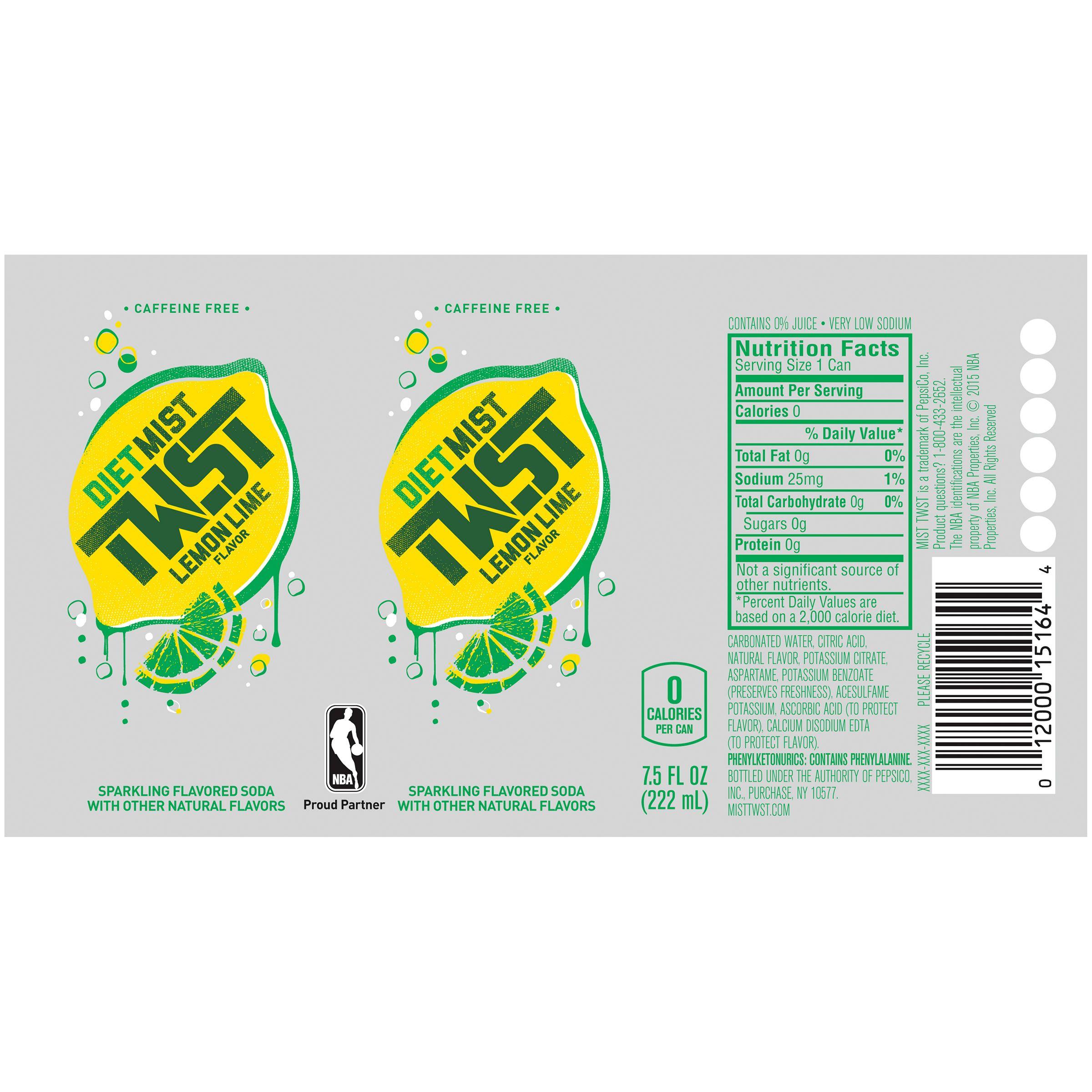 Mist Twist Logo - Diet Mist Twst Lemon Lime Soda, 7.5 ozCans, 8 Count - Walmart.com