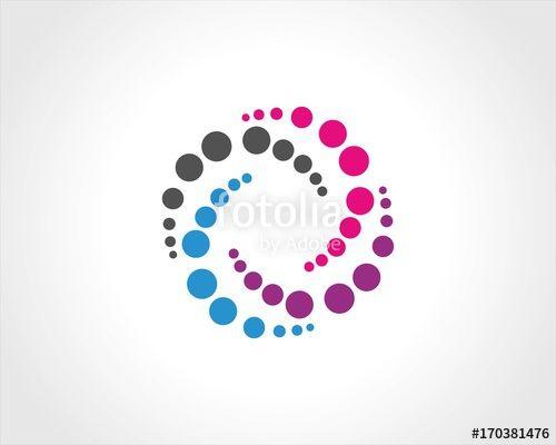 14 Dot Logo - round circle swirl dot logo