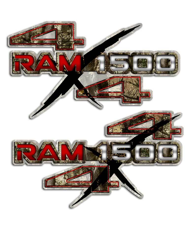 Camo Ram Logo - Ram 1500 Camo 4x4 Sticker set - Aftershock Decals