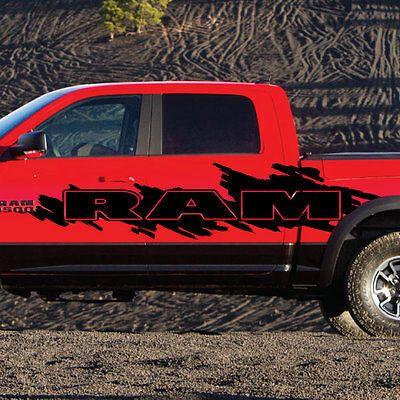 Camo Ram Logo - DODGE RAM REBEL Splash Grunge Logo Vinyl Decal Graphic Truck ...