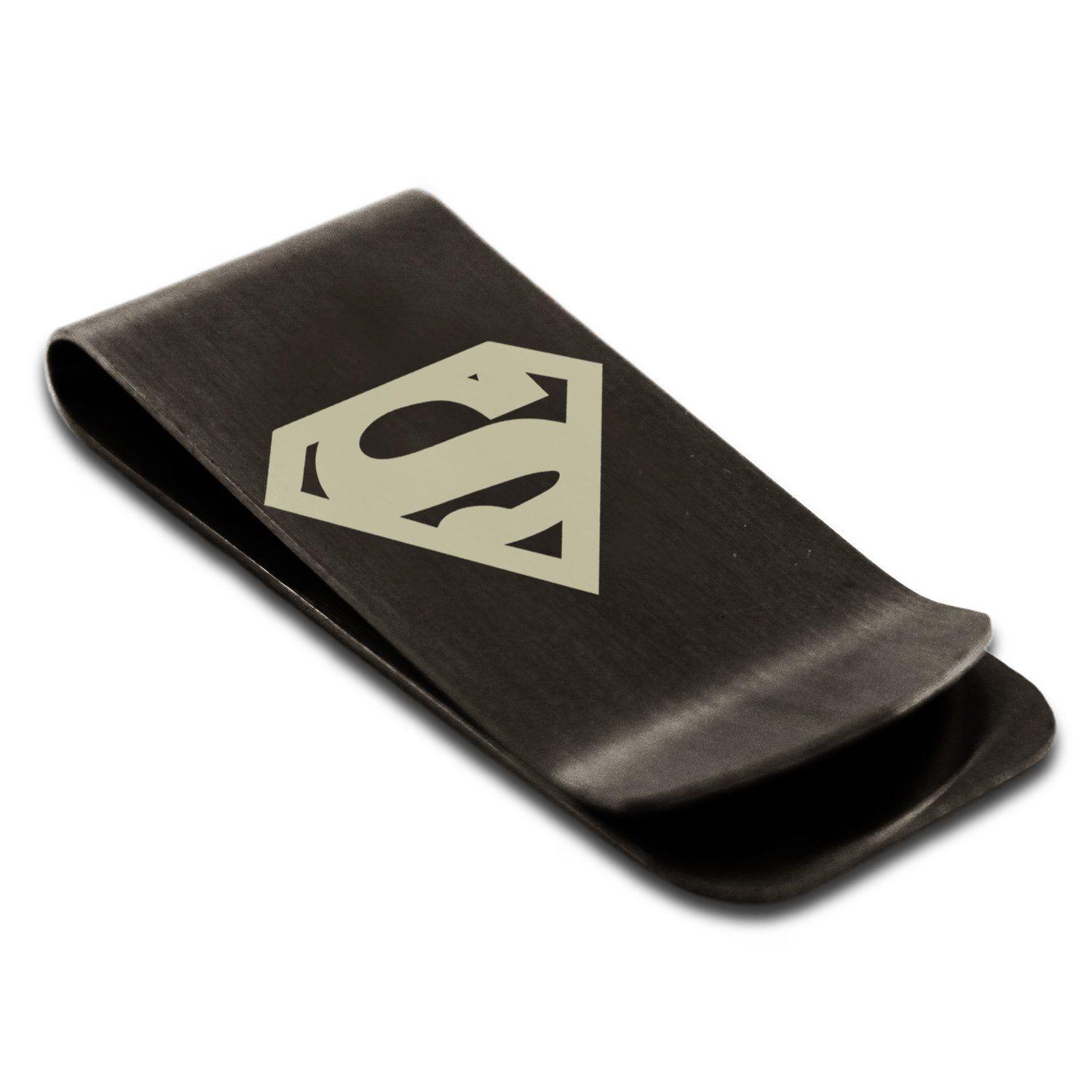 Superman Money Logo - Matte Black Stainless Steel DC Superman Logo Engraved Money Clip ...