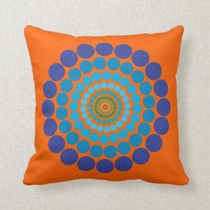 Orange and Blue Circle Logo - Orange Blue Circle pattern pillow