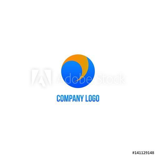 Orange and White Swirl Logo - Creative Abstract Blue and Orange Round Company Logo Template ...