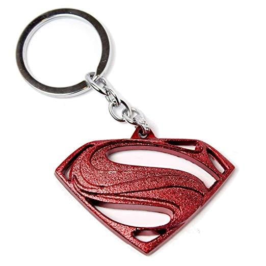 Red Steel Logo - Superman Keyring Keychain Metal Man Of Steel Logo