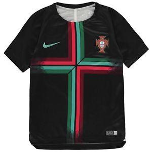 Green and Red Soccer Logo - Nike Portugal Pre Match T Shirt Juniors Black Green Red Football