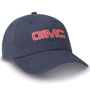 Navy GMC Logo - GMC Truck Logo Washsed Canvas Navy and Red Cap / Hat | eBay