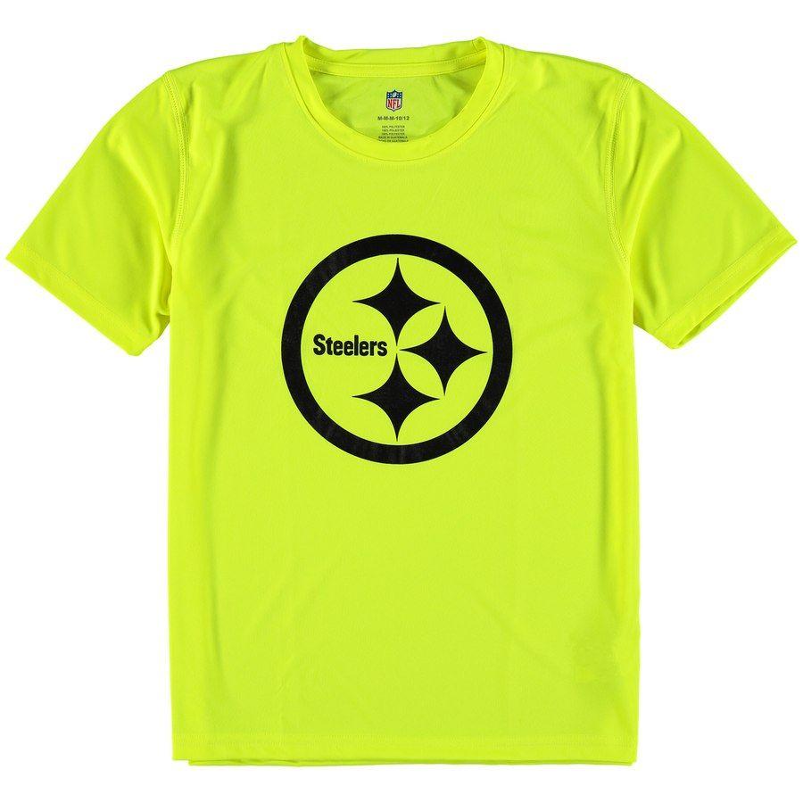 Green and Yellow Steelers Logo - Youth Pittsburgh Steelers Yellow Neon Logo T-Shirt