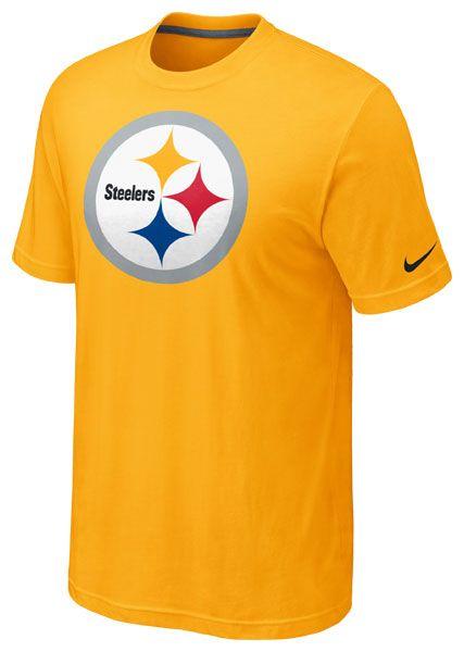 Green and Yellow Steelers Logo - Nike Steelers Oversize Logo Gold T-Shirt | Steelers Gear - Men ...
