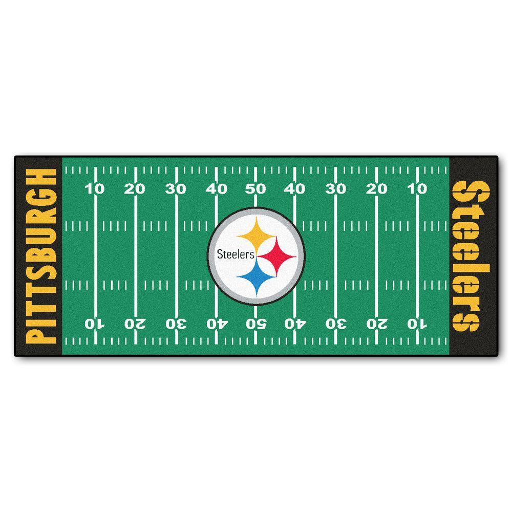 Green and Yellow Steelers Logo - FANMATS NFL -Pittsburgh Steelers Green 3 ft. x 6 ft. Indoor Football