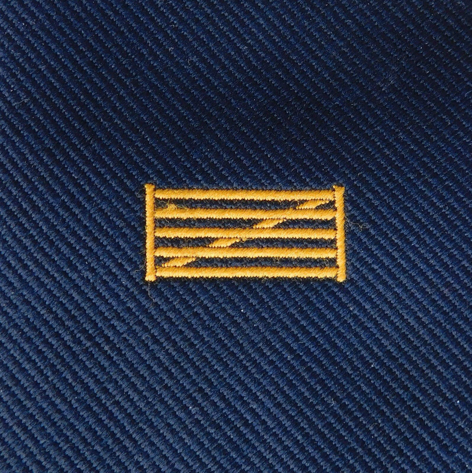 Blue Rectangle in Blue P Logo - 5 Five bar gate tie Unidentified company club emblem logo 1970s ...