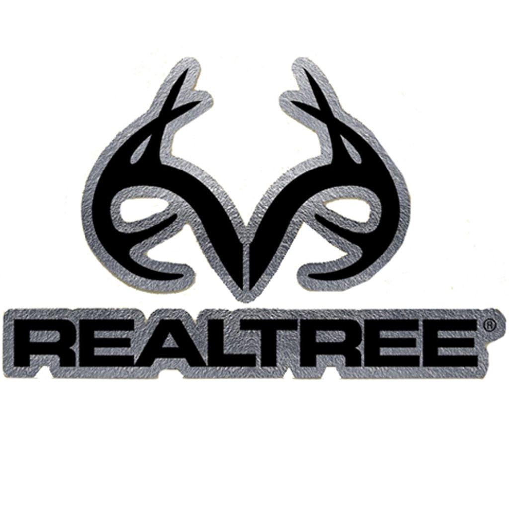Realtree Antler Logo - Realtree Outfitters Black and Chrome Decal | Realtree Antler Decals