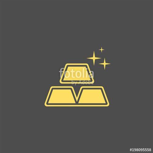 Gold Bar Logo - Ingot flat vector icon. Gold bar flat vector icon