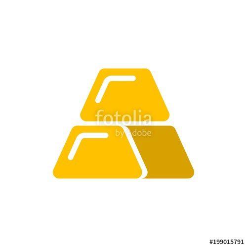 Gold Bar Logo - gold bar flat vector icon. Modern simple isolated sign. Pixel