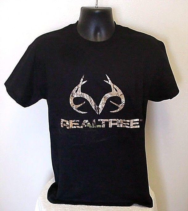 Realtree Antler Logo - Realtree Xtra Men's T-Shirt S/S Black Camo Antler Logo Graphic ...