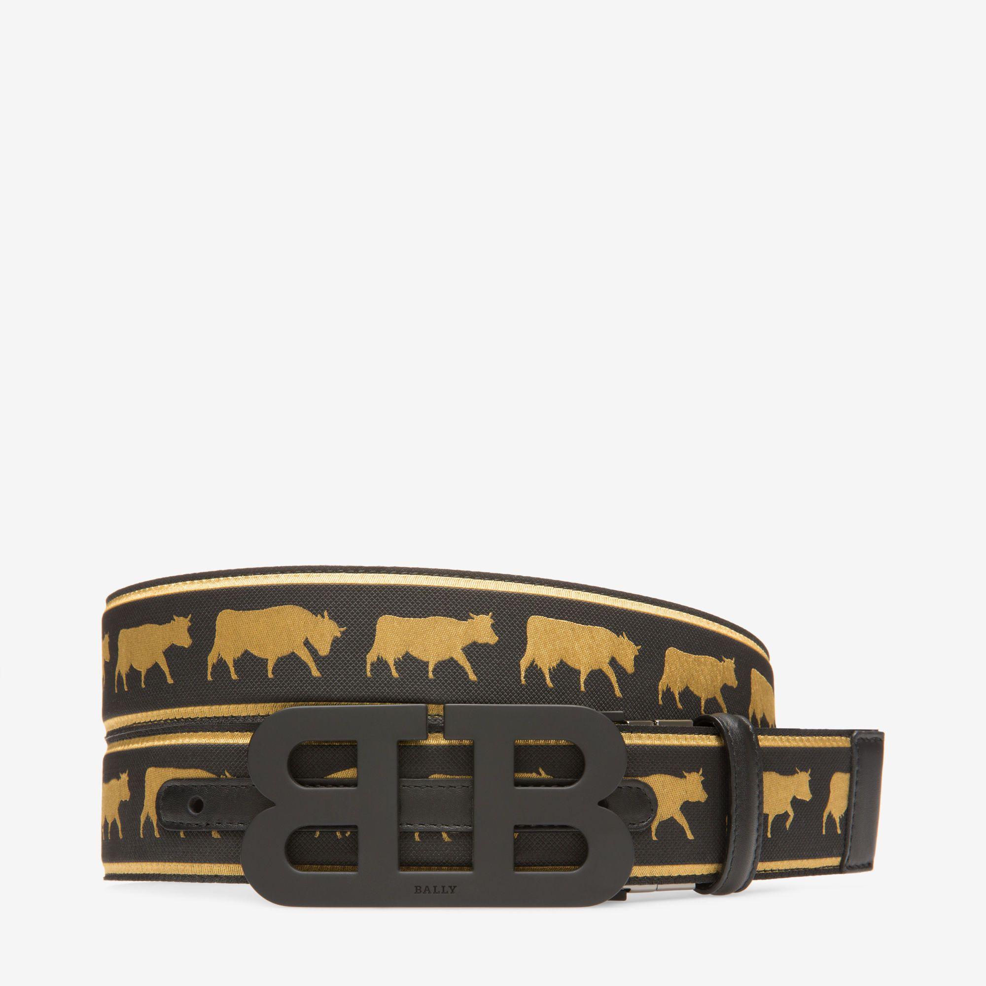 Bally Cow Logo - MIRROR B 40MM| Men's Belts | Bally Animals Collection