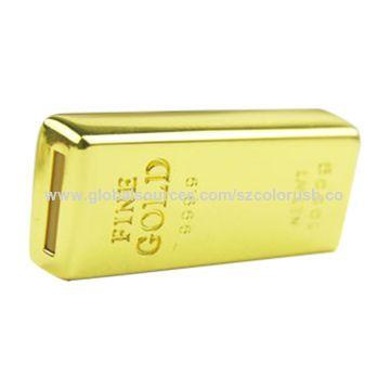 Gold Bar Logo - China Gold bar shining USB flash drive, do engraved laser logo