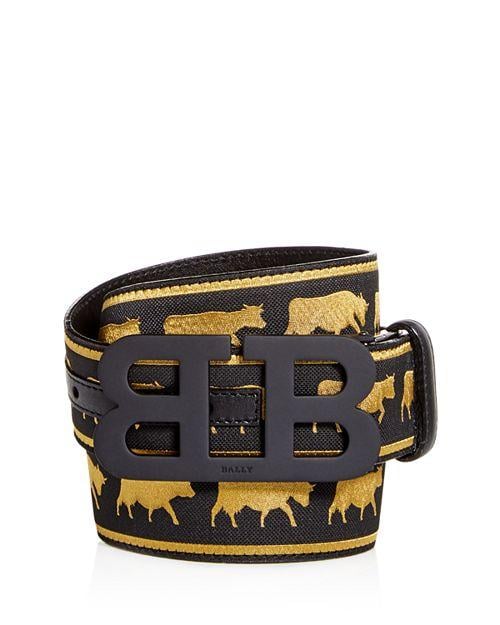 Bally Cow Logo - Bally Matte Mirror B Buckle Reversible Cow Print Belt | Bloomingdale's