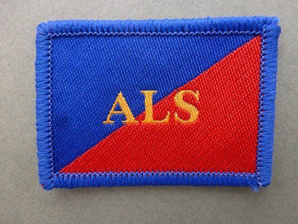 Blue and Red X Logo - Army Legal Services (yellow on blue, red) (5.5 x 4cm). British