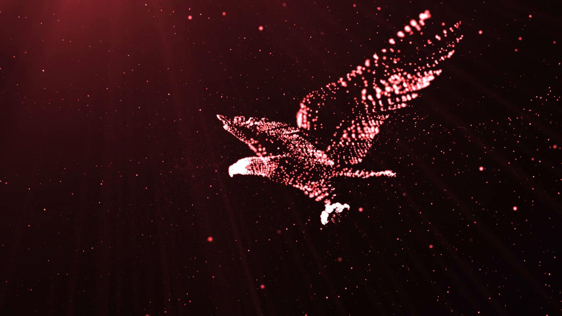 Red Eagle 3D Logo - 3D Particles Red Eagle ~ HD & 4K Stock Footage #90185763