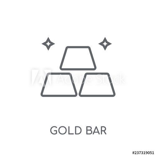 Gold Bar Logo - Gold bar linear icon. Modern outline Gold bar logo concept on white