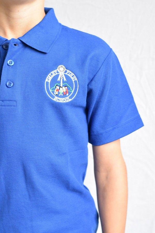 Blue Polo Logo - school academy uniform polo shirt