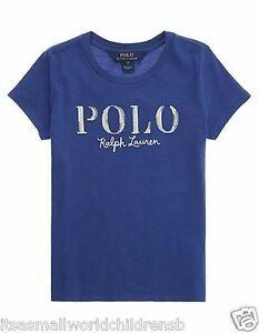 Blue Polo Logo - RALPH LAUREN Girls blue'POLO' Logo T-SHIRT 2Y Tee Top (eu92) BNWT ...
