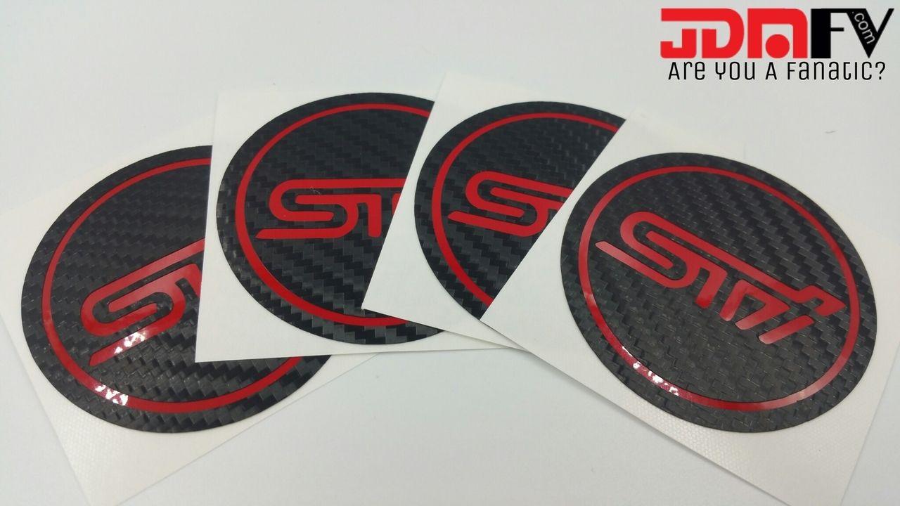 STI Logo - WHEEL CENTER CAPS - Precut Emblem Overlays - STI - JDMFV - Fanatic Wraps