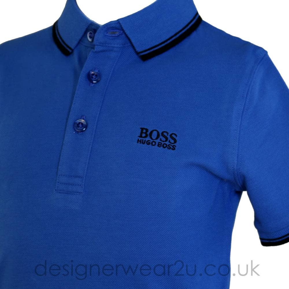 Blue Polo Logo - Hugo Boss Junior Blue Polo Shirt with Embroidered Logo