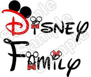Disney Family Logo - Disney Mickey Family Script Vacation 2019 Iron On T Shirt Fabric