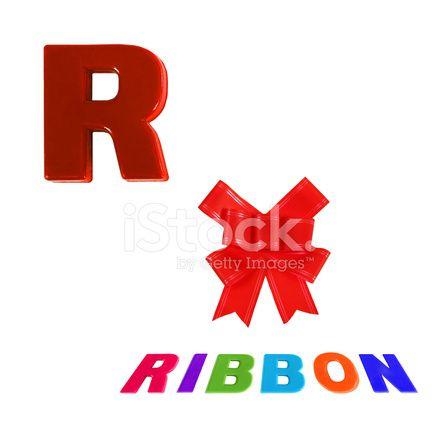 Red Background White R Logo - Illustrated Alphabet Letter R and Ribon on White