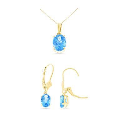 Blue Square Yellow Oval Logo - 14K Yellow Gold Oval Genuine Natural Blue Topaz Leverback Earrings +