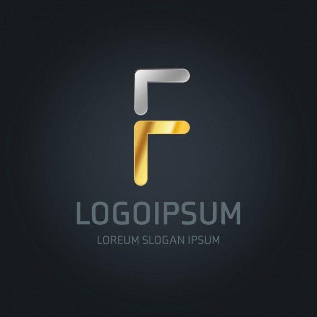 Silver and Gold Logo - Gold and silver logo with the letter f Vector | Free Download