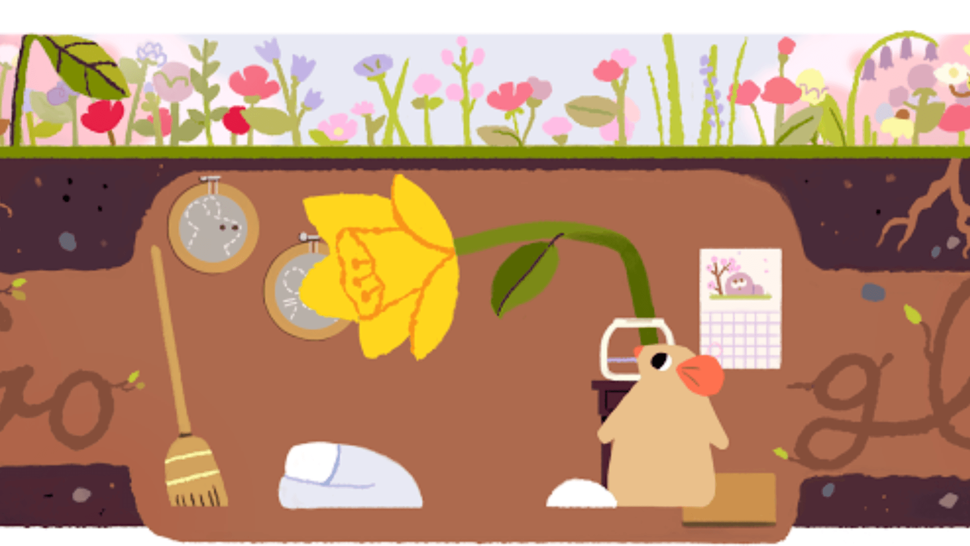 Google's 1st Logo - Spring equinox 2017 Google doodle marks 1st day of spring in the ...