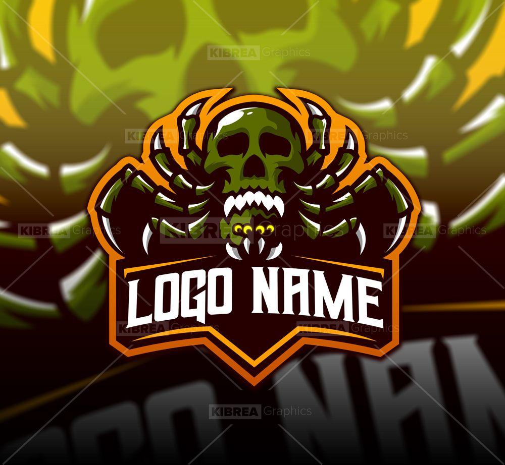 Spider Mascot Logo - Buy Skull Spider Mascot Logo for esports team or Youtube or twitch