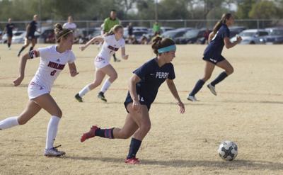Red Mountain High School Soccer Logo - Perry girls are undefeated in soccer, set higher goals | Sports ...