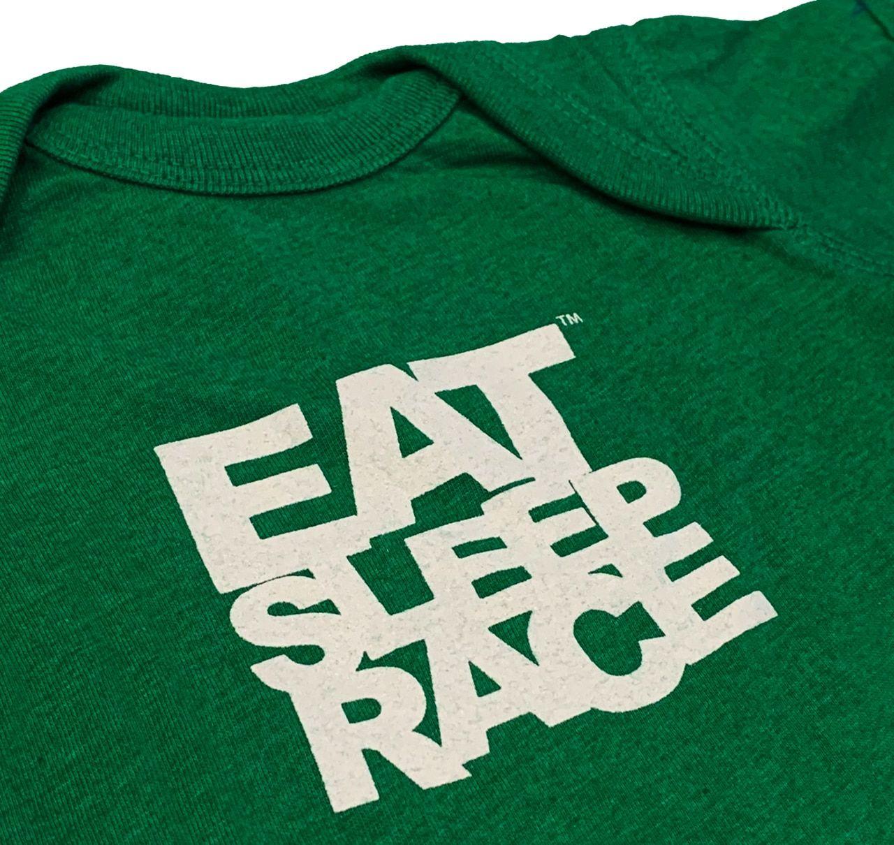 Green Clothing and Apparel Logo - Infant One Piece Logo | Green - Eat Sleep Race - Racing Lifestyle ...