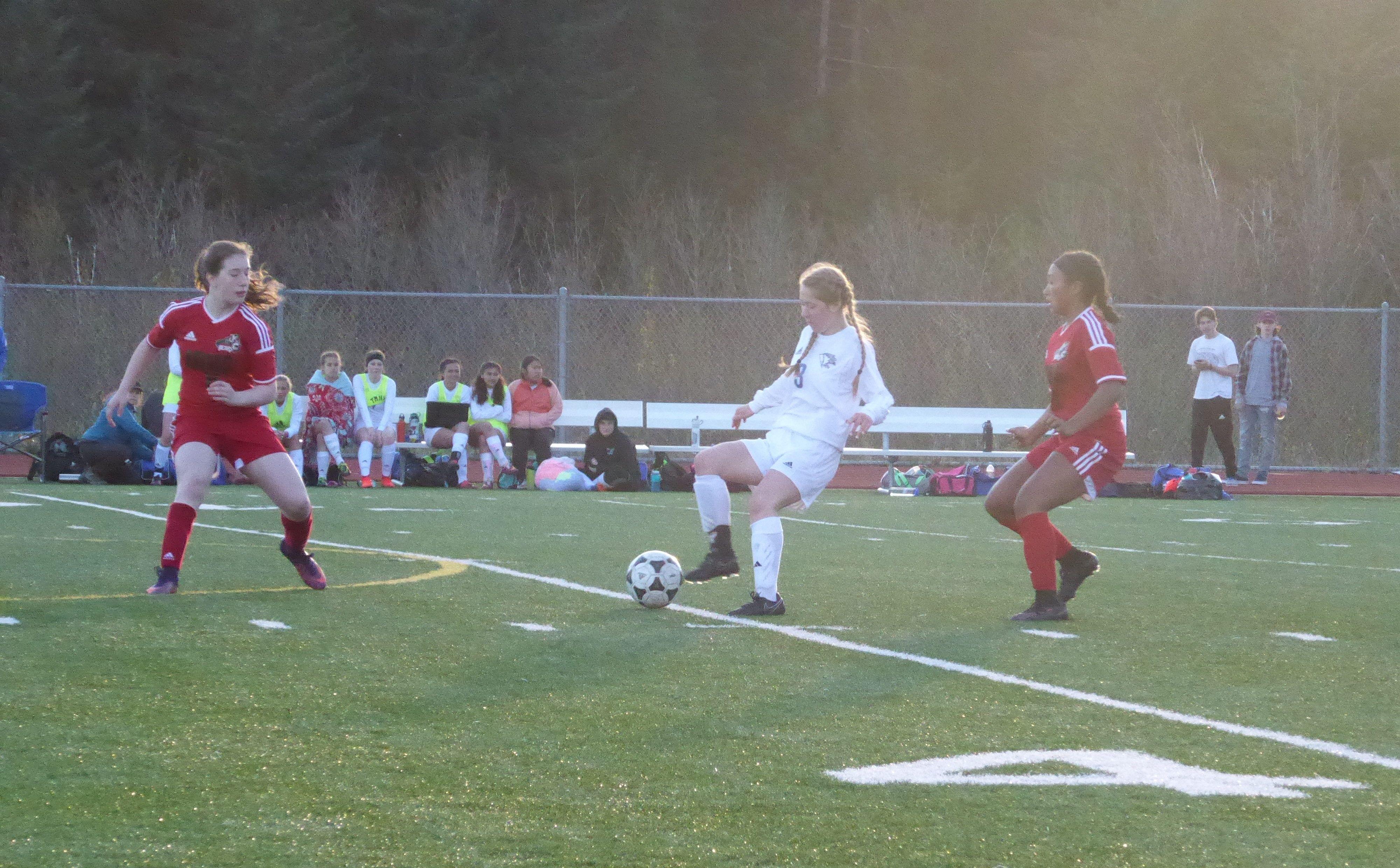 Red Mountain High School Soccer Logo - Juneau high school soccer teams play to help injured player