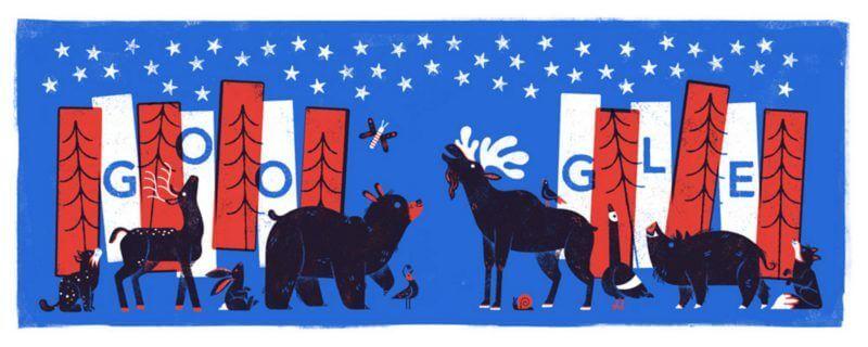 Google's 1st Logo - Fourth of July Google doodle inspired by US's 1st National Parks ...