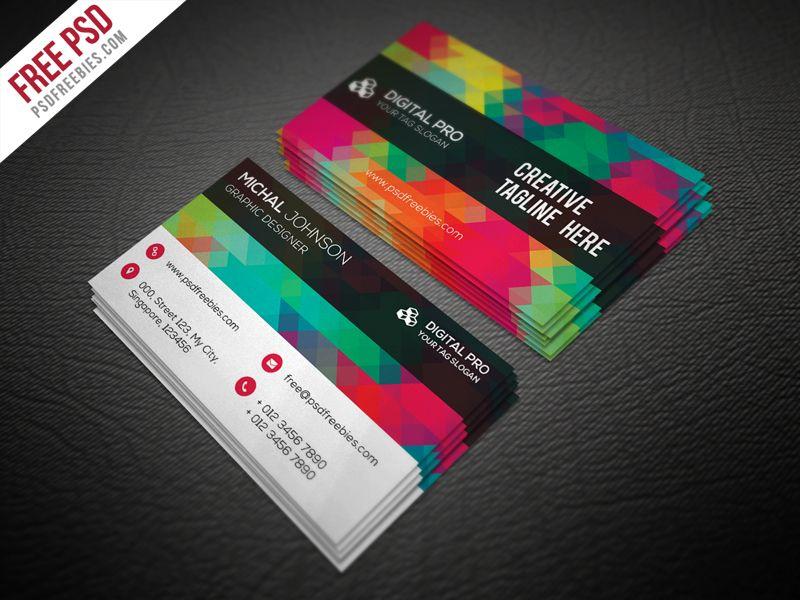 Multicolor Business Logo - Creative Multicolor Business Card Template Free PSD