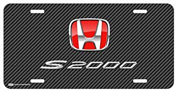 Honda S2000 Logo - Honda S2000 rot Logo Carbonfaser-Optik Metall License Plate ...