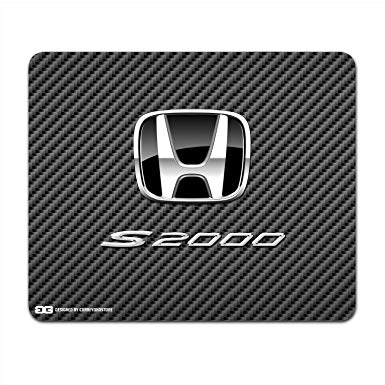 Honda S2000 Logo - Honda S2000 Black Logo Carbon Fiber Look Computer Mouse Pad: Amazon