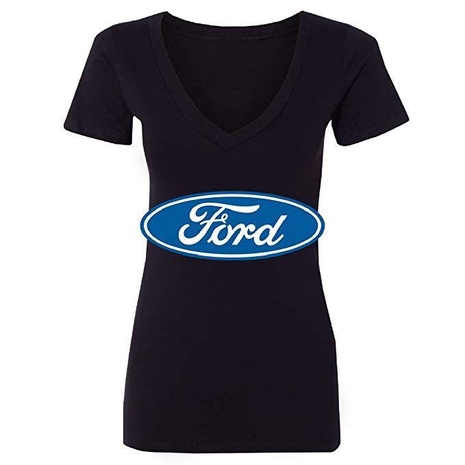 Official Ford Logo - Official Ford Logo American Classic Women's Deep V Neck Brand Tee At