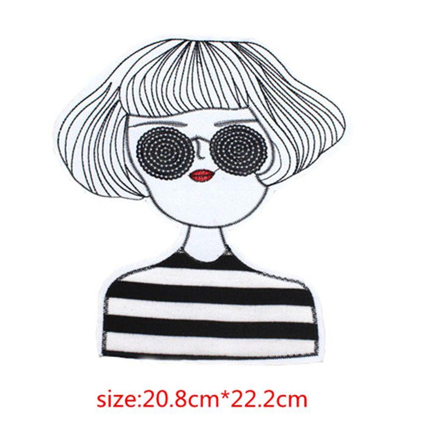 Girl Cartoon Logo - Detail Feedback Questions about Embroidered sewing On Patches the ...