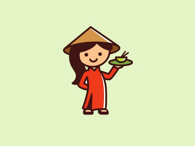 Girl Cartoon Logo - Vietnamese Girl by Alfrey Davilla | vaneltia | Dribbble | Dribbble