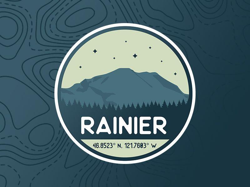 WA Mountain Logo - Mount Rainier, WA